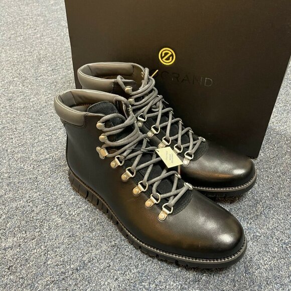 NIB Cole Haan Zerogrand Men\'s Causal Waterproof Black Leather Hiker Boot #C35594 main image 6